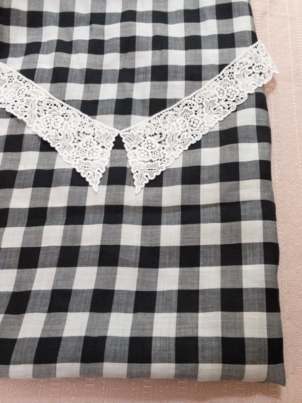 リネンの先染めブロックチェック