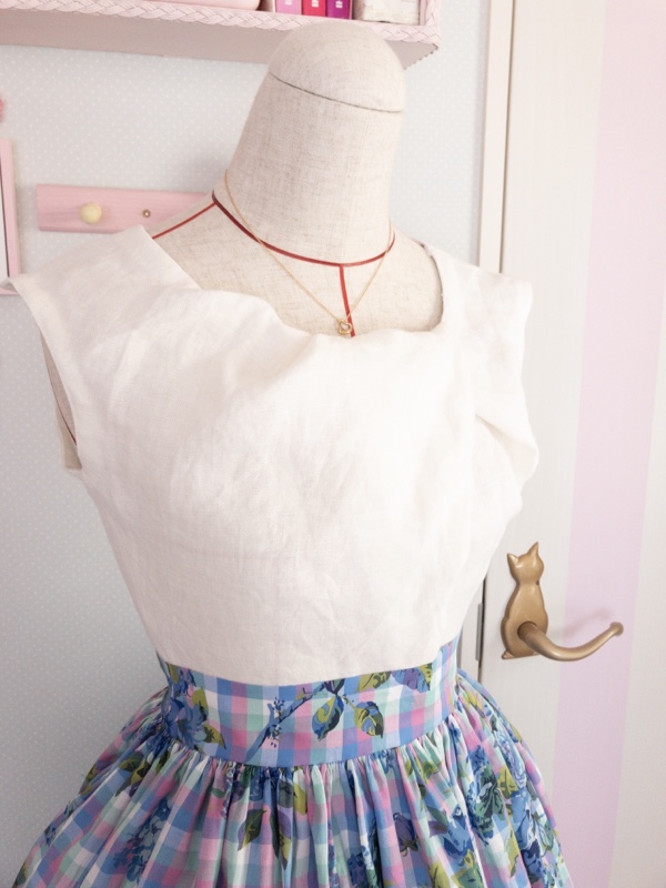 マドラスチェック のワンピースの進捗とヨーヨーキルト