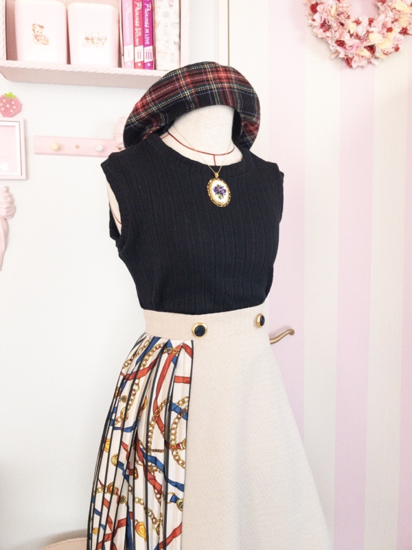 みんなのカットソー ノースリーブタートル黒ver.