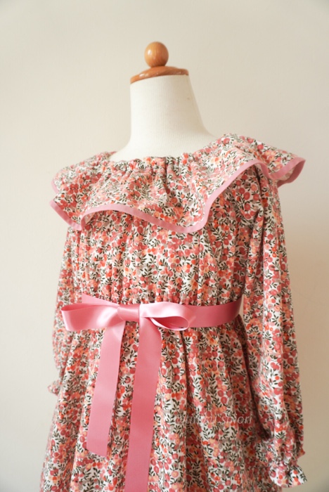 コーデュロイでスモックワンピース