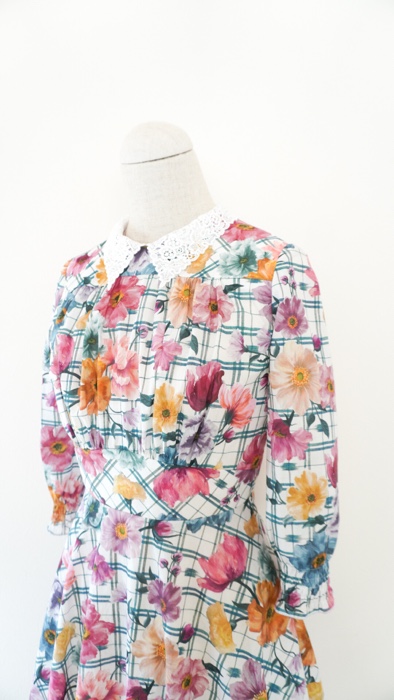 リバティプリント「ピクニック」のワンピースでーきた