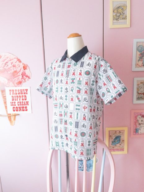 息子の麻雀牌シャツ