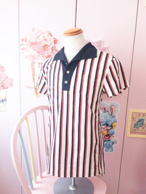 ストライプのポロシャツと装苑からまねっこ