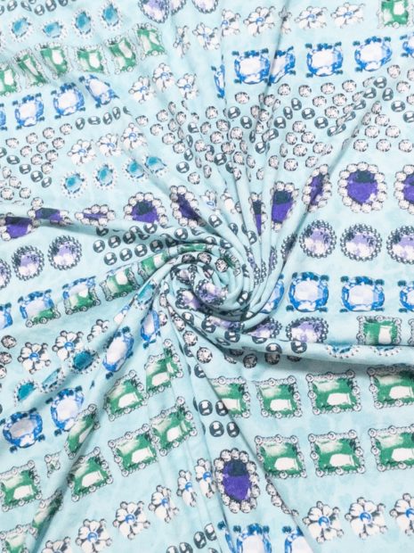 宝石柄のニット生地