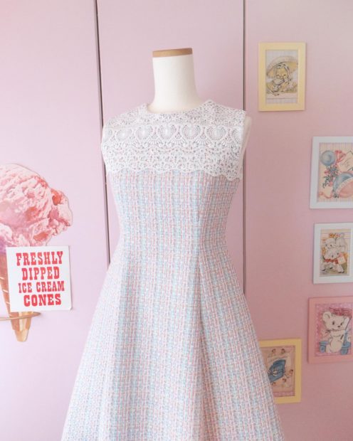 キャンディのようなツイードワンピース