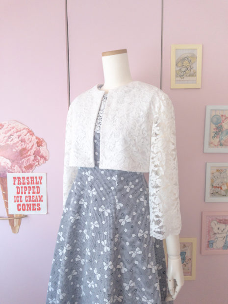 ニット×レースでボレロジャケット