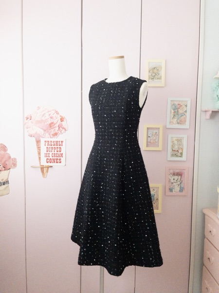 プリンセスラインのツイードワンピース